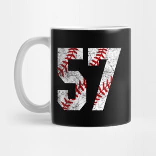 Vintage #57 Baseball Laces Baseball Mom Jersey Love Baseball Mug